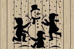 Christmas scene mini bundle stencil silhouette SVG Product Image 6