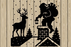 Christmas scene stencil silhouette SVG Product Image 1