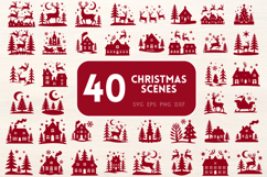 40 Christmas Scenes SVG Bundle Product Image 1