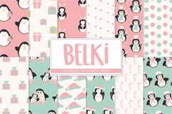 Christmas penguin backgrounds for paper crafts