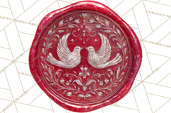 Vintage Christmas Wax Seal Clipart PNG, Holiday Seals Product Image 2