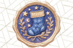 Vintage Christmas Wax Seal Clipart PNG, Holiday Seals Product Image 4