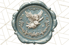 Vintage Christmas Wax Seal Clipart PNG, Holiday Seals Product Image 2