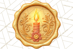 Vintage Christmas Wax Seal Clipart PNG, Holiday Seals Product Image 2