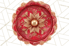 Vintage Christmas Wax Seal Clipart PNG, Holiday Seals Product Image 3
