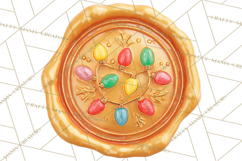 Vintage Christmas Wax Seal Clipart PNG, Holiday Seals Product Image 5
