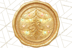 Vintage Christmas Wax Seal Clipart PNG, Holiday Seals Product Image 2