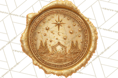Vintage Christmas Wax Seal Clipart PNG, Holiday Seals Product Image 4