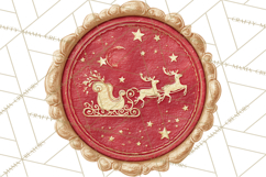 Vintage Christmas Wax Seal Clipart PNG, Holiday Seals Product Image 5