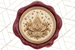 Vintage Christmas Wax Seal Clipart PNG, Holiday Seals Product Image 2