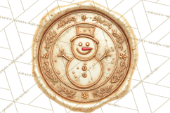 Vintage Christmas Wax Seal Clipart PNG, Holiday Seals Product Image 5