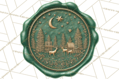 Vintage Christmas Wax Seal Clipart PNG, Holiday Seals Product Image 2