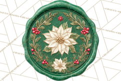 Vintage Christmas Wax Seal Clipart PNG, Holiday Seals Product Image 5