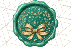 Vintage Christmas Wax Seal Clipart PNG, Holiday Seals Product Image 2
