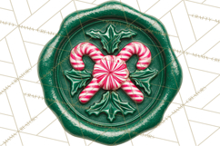 Vintage Christmas Wax Seal Clipart PNG, Holiday Seals Product Image 3