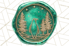 Vintage Christmas Wax Seal Clipart PNG, Holiday Seals Product Image 4
