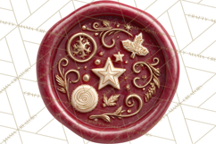 Vintage Christmas Wax Seal Clipart PNG, Holiday Seals Product Image 3