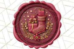 Vintage Christmas Wax Seal Clipart PNG, Holiday Seals Product Image 4