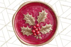 Vintage Christmas Wax Seal Clipart PNG, Holiday Seals Product Image 2