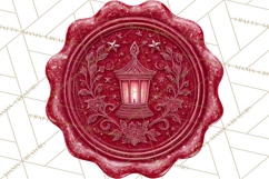 Vintage Christmas Wax Seal Clipart PNG, Holiday Seals Product Image 3