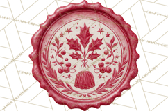 Vintage Christmas Wax Seal Clipart PNG, Holiday Seals Product Image 4