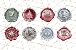 Vintage Christmas Wax Seal Clipart PNG, Holiday Seals Product Image 2