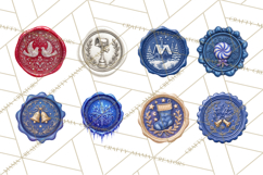Vintage Christmas Wax Seal Clipart PNG, Holiday Seals Product Image 3