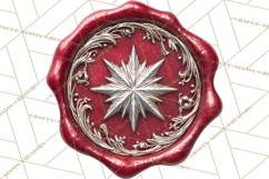 Vintage Christmas Wax Seal Clipart PNG, Holiday Seals Product Image 2