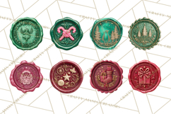 Vintage Christmas Wax Seal Clipart PNG, Holiday Seals Product Image 7