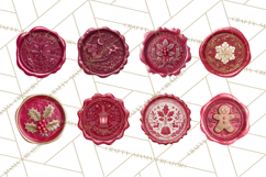 Vintage Christmas Wax Seal Clipart PNG, Holiday Seals Product Image 8