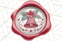Vintage Christmas Wax Seal Clipart PNG, Holiday Seals Product Image 5