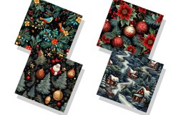 Traditional Christmas Seamless Patterns Watercolor Bundle Product Image 2