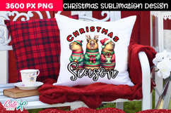 Capybara Christmas Sublimation Design
