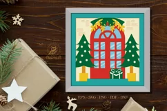 Christmas Season House Door Illustration Layered Paper Cut Product Image 1