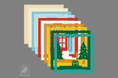 Christmas Season House Door Illustration Layered Paper Cut Product Image 2