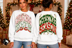 Christmas Season PNG | Retro Red Green Sublimation Product Image 2