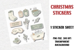 Christmas Stickers Sheet, Printable Stickers Product Image 1