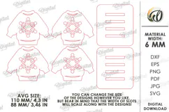 Christmas Coasters with Holder Laser Cut. Drink Coaster SVG Product Image 2