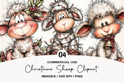 Christmas Sheep Clipart Product Image 1