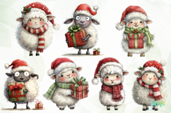 Christmas Sheep Clipart Sublimation Product Image 3