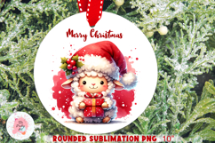 3D Christmas Keychain 3D PNG, Rounded Circle Keychain Sublimation