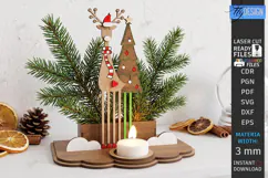 3D Christmas Shelf Decor Candle Holder Laser Cut | Holidays Product Image 1