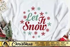 Let It Snow SVG Christmas Round Door Sign SVG Christmas SVG Product Image 5