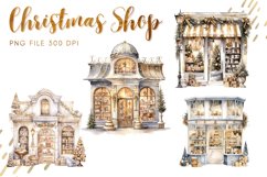 Christmas Shops Watercolor Christmas Store Decorate PNG Product Image 1