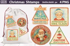 Santa Claus Approval Santa Sack Stamps | North Pole PNG Tags Product Image 1