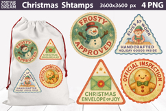 Christmas Stamps Santa Sack | Winter Holiday PNG Tags Product Image 1