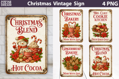 Vintage Christmas Sign Bundle | Christmas Baking Towel Product Image 3