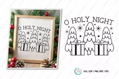 Farmhouse Christmas Sign SVG | Holly Night Christmas SVG Product Image 1