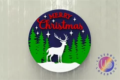 Christmas Reindeer Door Sign. Svg DXF Laser cutting project. Product Image 2