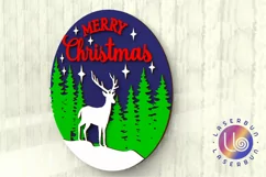 Christmas Reindeer Door Sign. Svg DXF Laser cutting project. Product Image 3